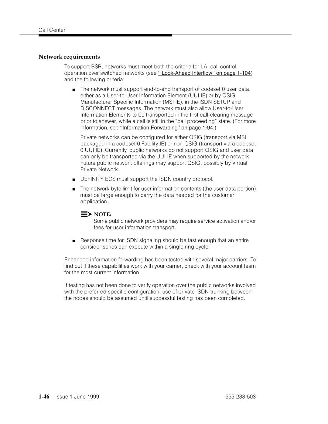 Avaya 555-233-503 manual Network requirements, 46’’¤F˜s˜¤mF˜snnn˜ 