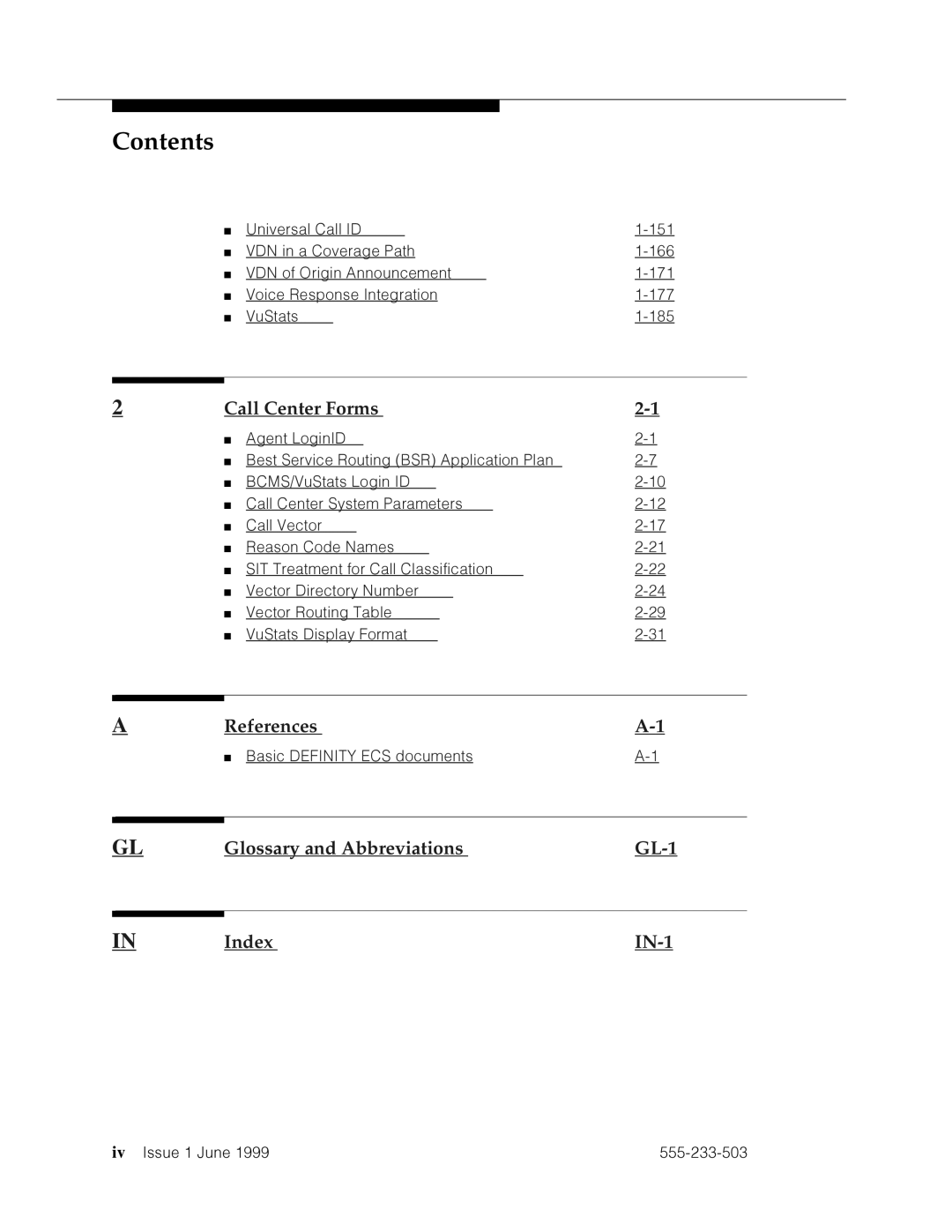 Avaya 555-233-503 manual Call Center Forms, Iv ’’¤F˜s˜¤mF˜snnn˜ 