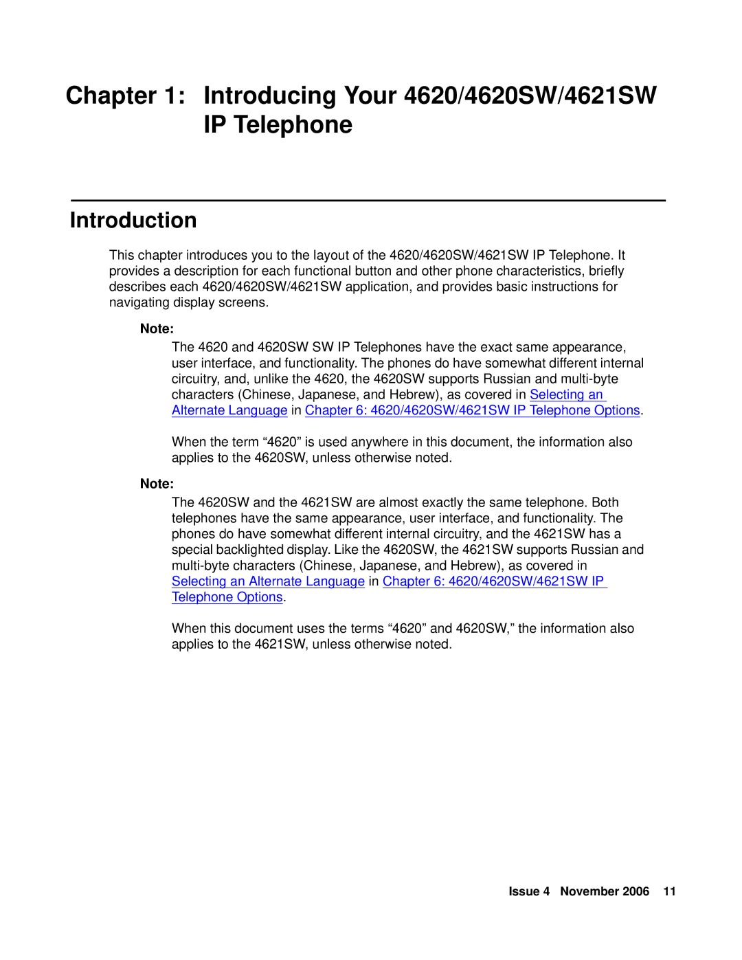 Avaya 555-233-781 manual Introducing Your 4620/4620SW/4621SW IP Telephone, Introduction 