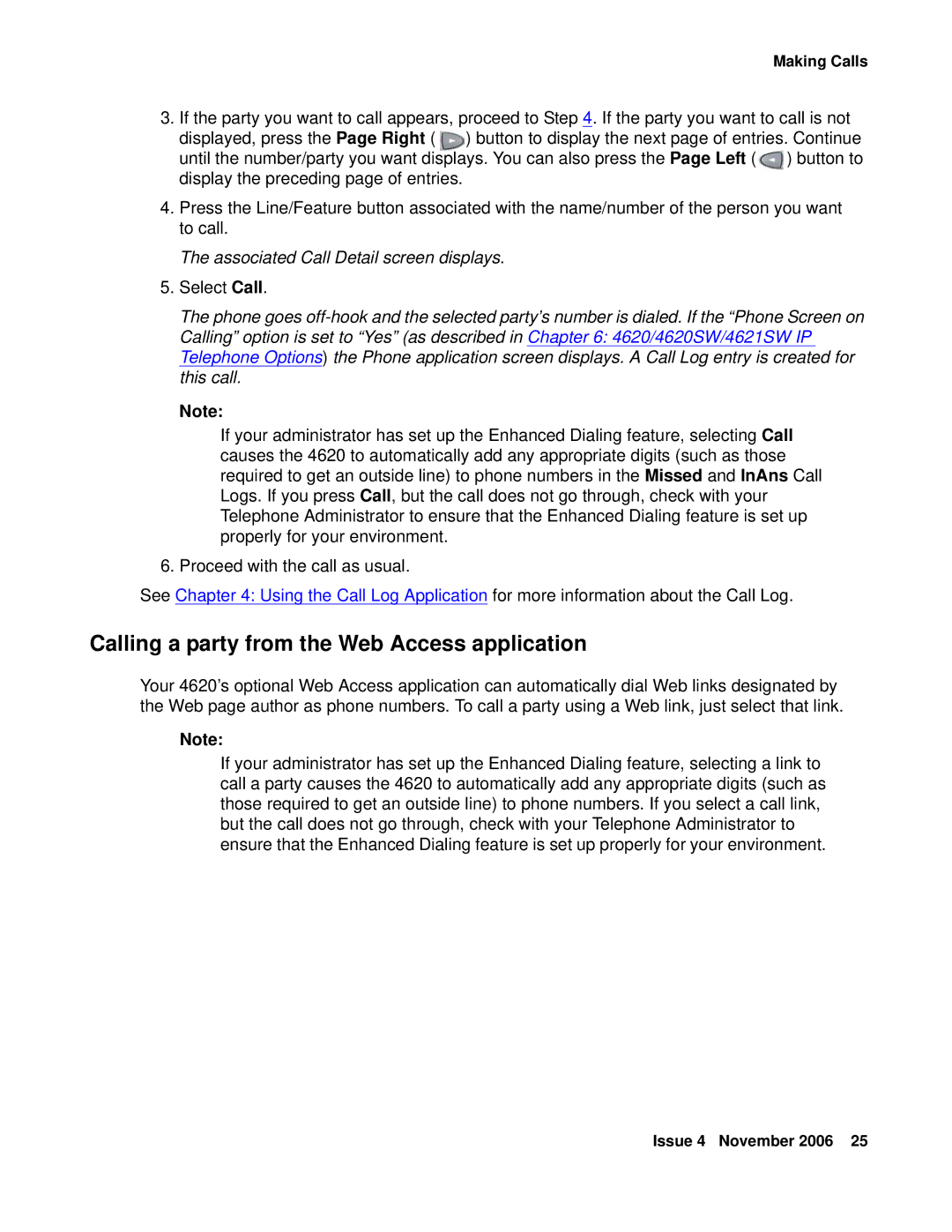 Avaya 555-233-781 manual Calling a party from the Web Access application, Associated Call Detail screen displays 