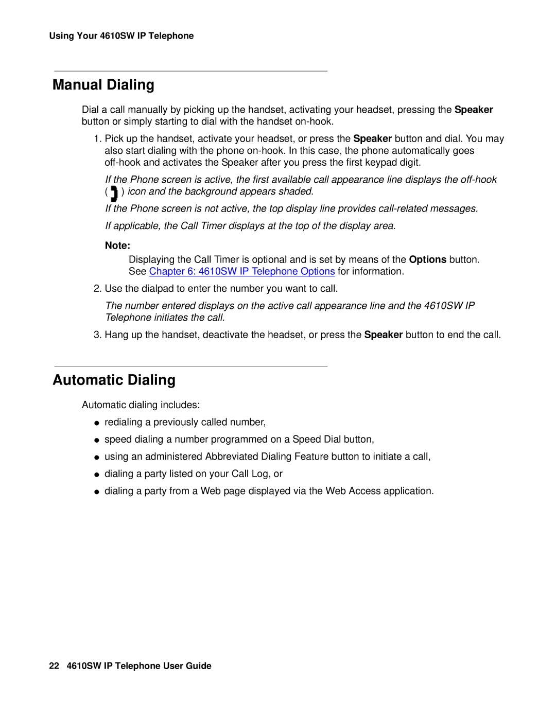 Avaya 555-233-784 manual Manual Dialing, Automatic Dialing 