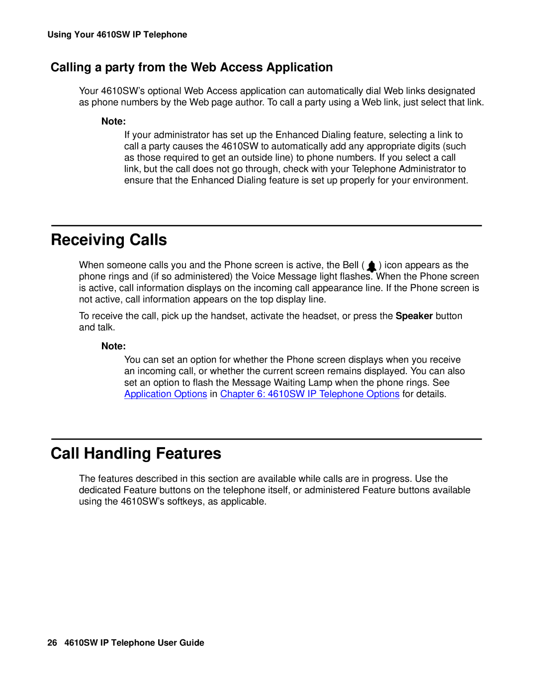 Avaya 555-233-784 manual Receiving Calls, Call Handling Features 