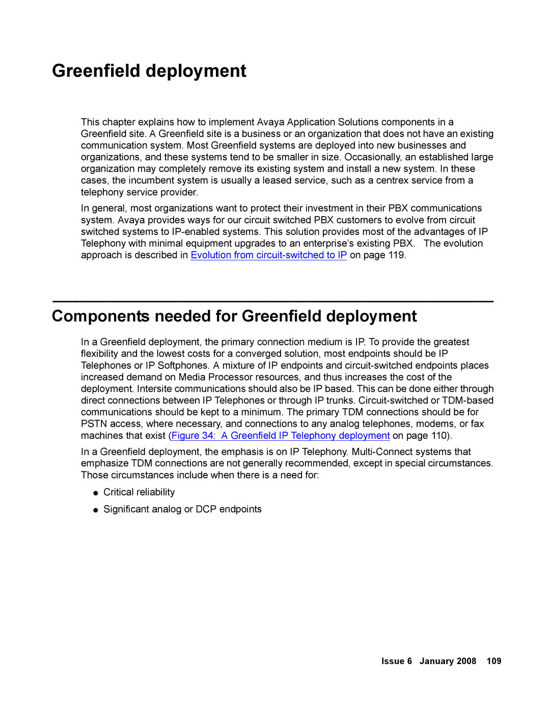 Avaya 555-245-600 manual Components needed for Greenfield deployment 