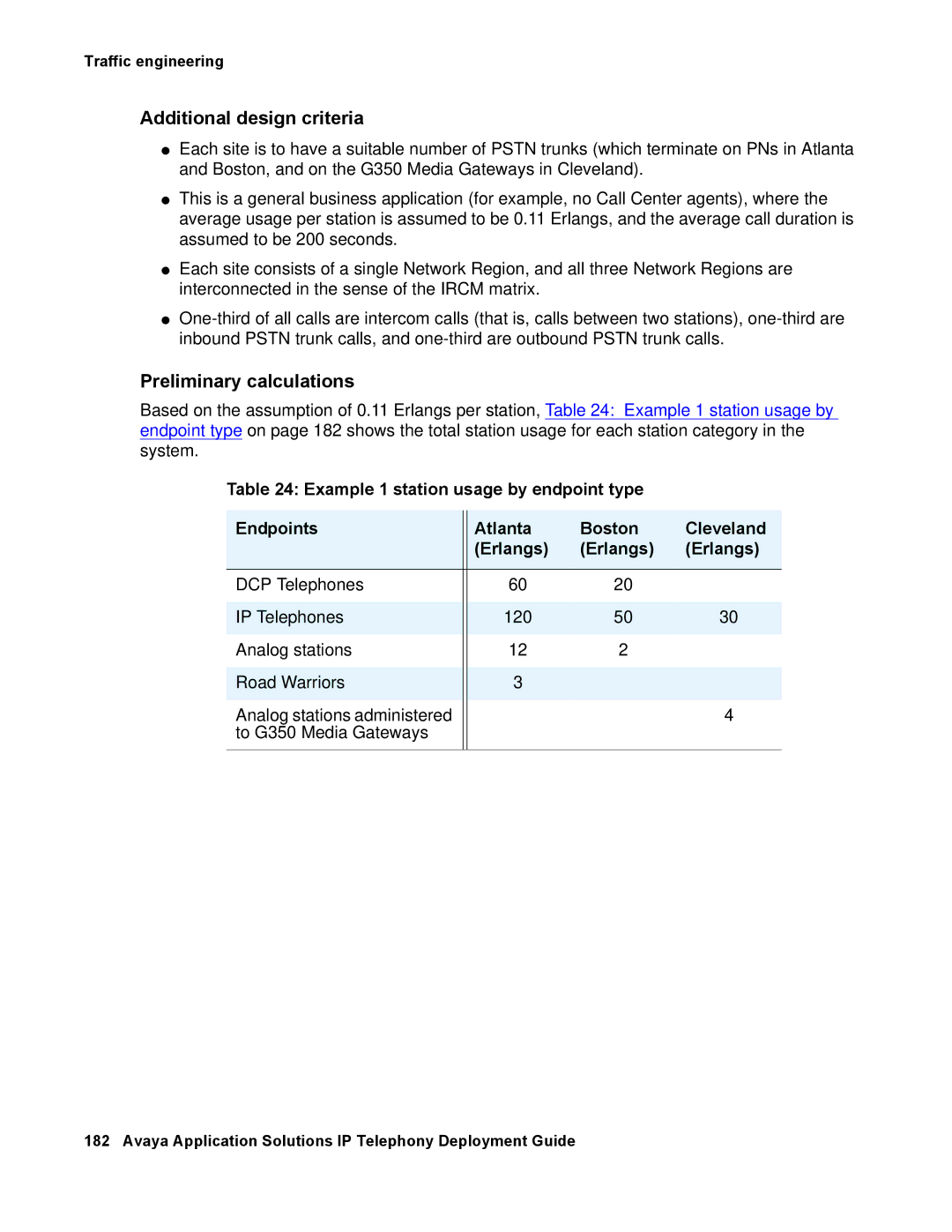 Avaya 555-245-600 manual Additional design criteria, Preliminary calculations 