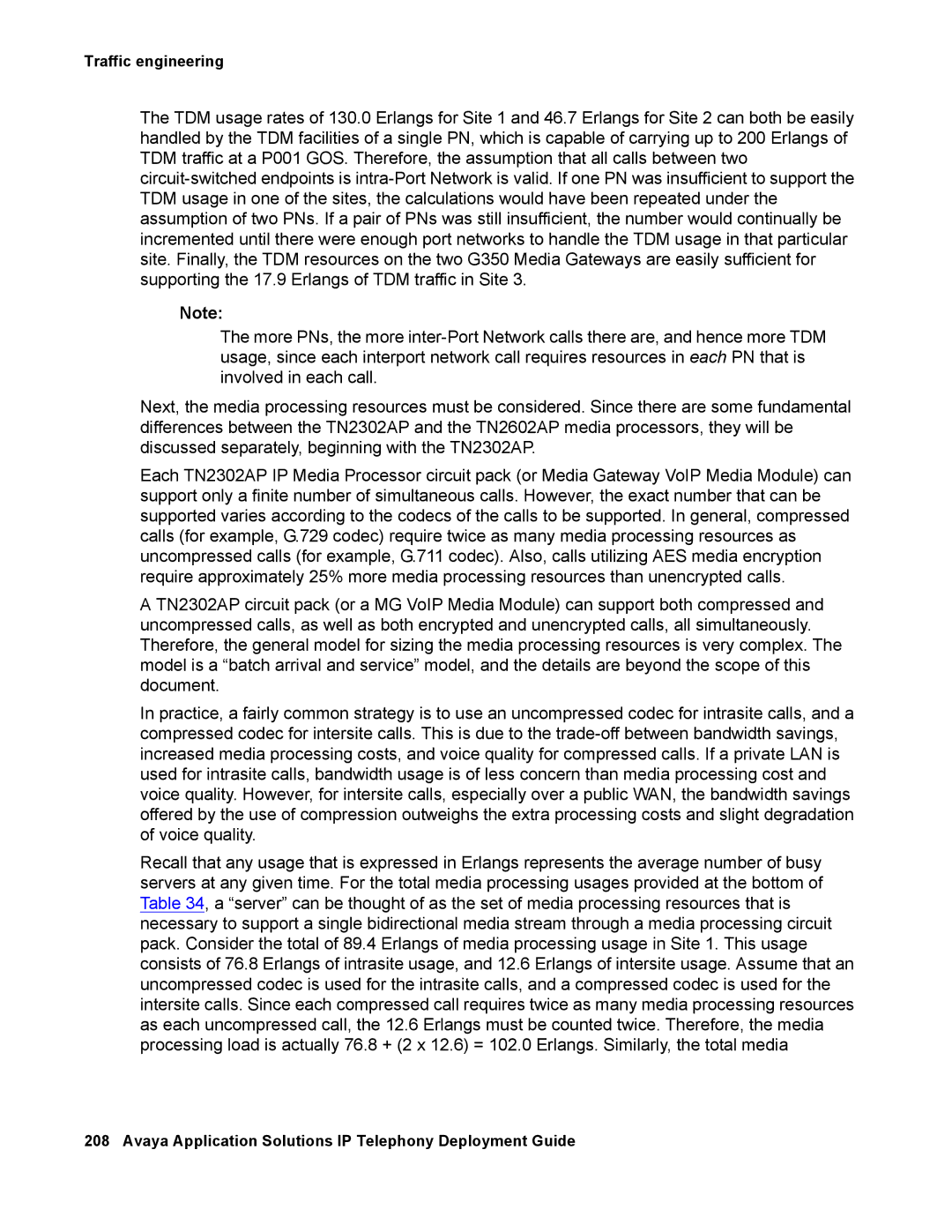 Avaya 555-245-600 manual Traffic engineering 