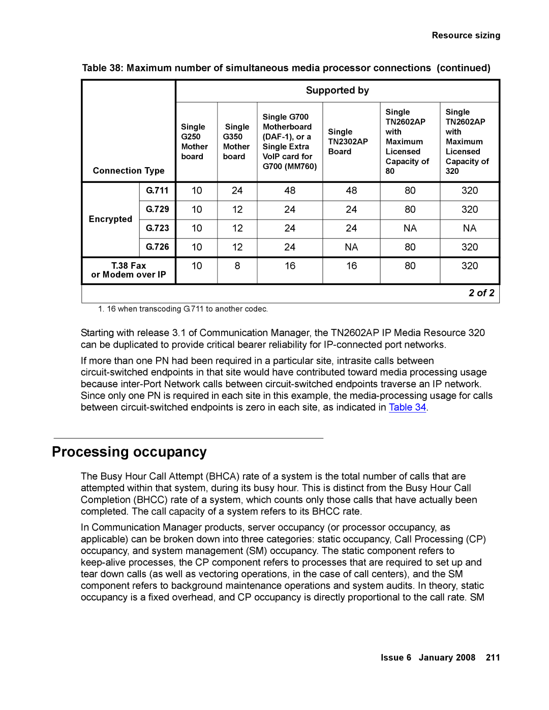 Avaya 555-245-600 manual Processing occupancy 