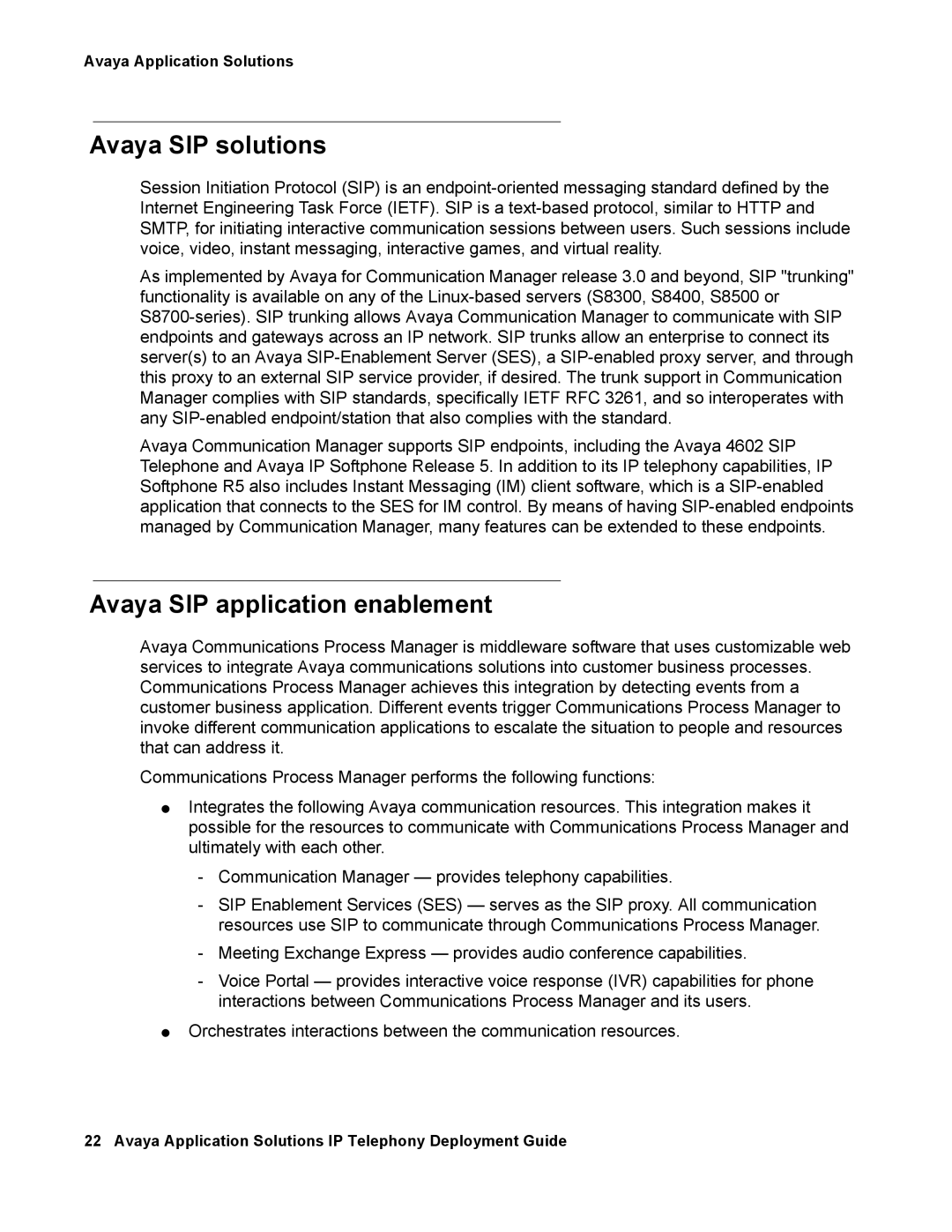 Avaya 555-245-600 manual Avaya SIP solutions, Avaya SIP application enablement 