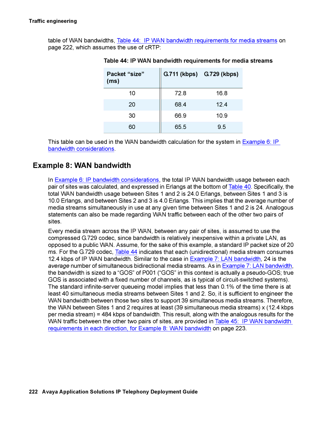 Avaya 555-245-600 manual Example 8 WAN bandwidth 