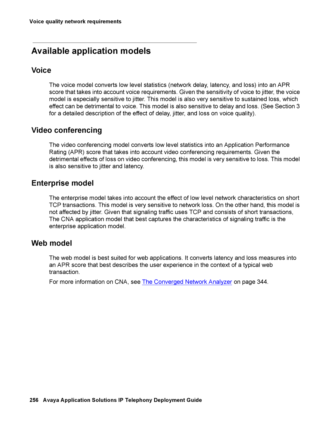 Avaya 555-245-600 manual Available application models, Voice, Video conferencing, Enterprise model, Web model 