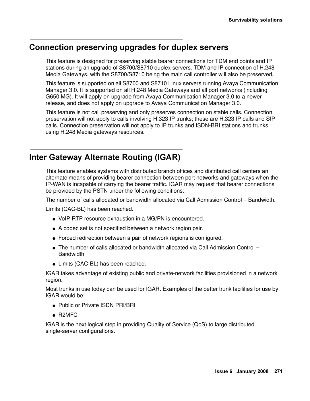 Avaya 555-245-600 manual Connection preserving upgrades for duplex servers, Inter Gateway Alternate Routing Igar, R2MFC 