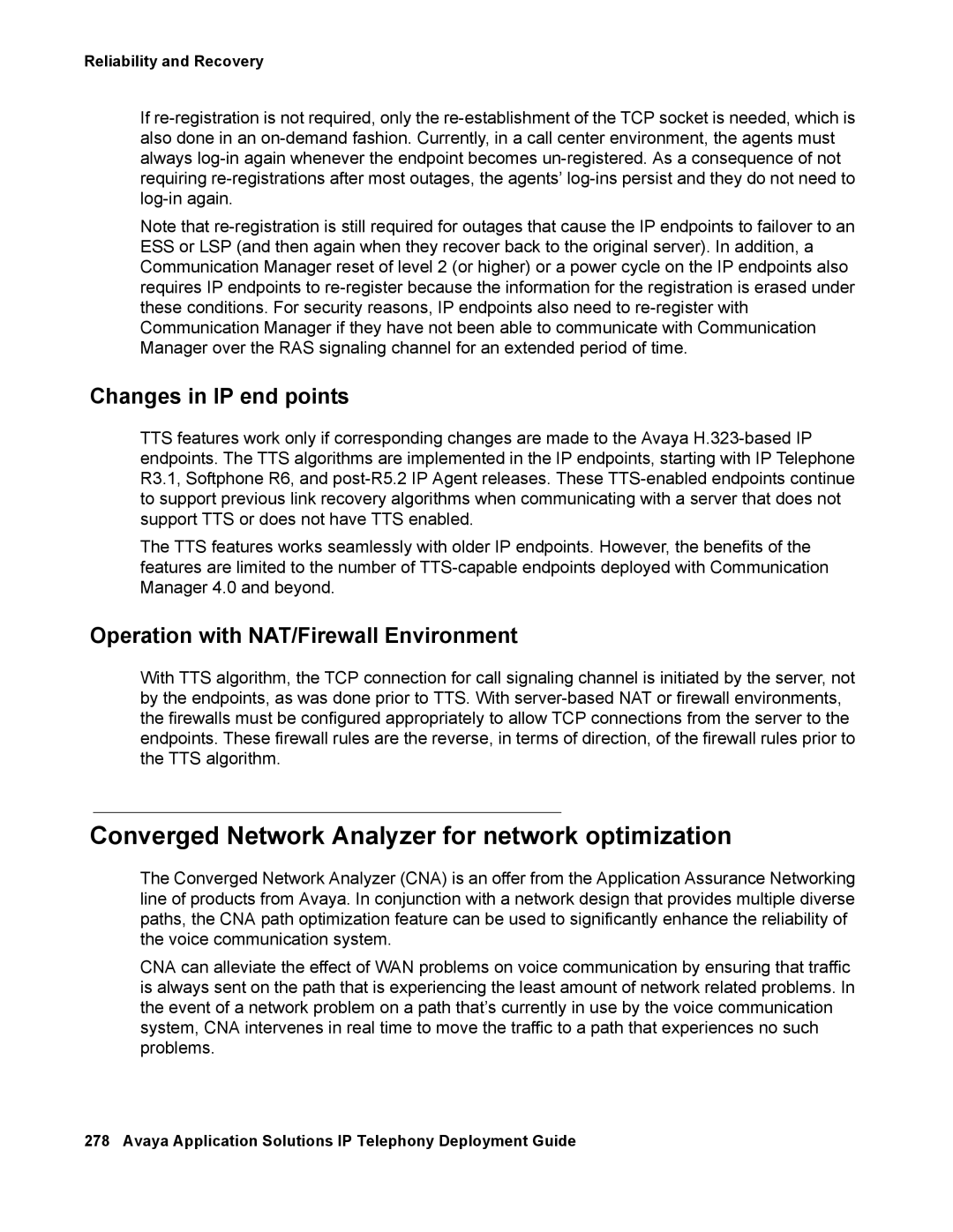 Avaya 555-245-600 manual Converged Network Analyzer for network optimization, Changes in IP end points 