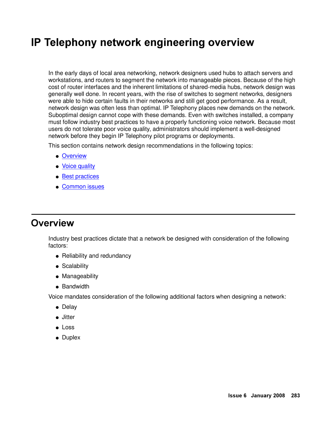 Avaya 555-245-600 manual IP Telephony network engineering overview 