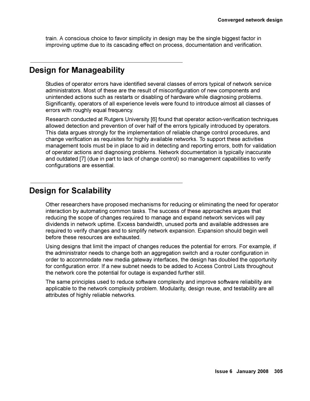 Avaya 555-245-600 manual Design for Manageability, Design for Scalability 