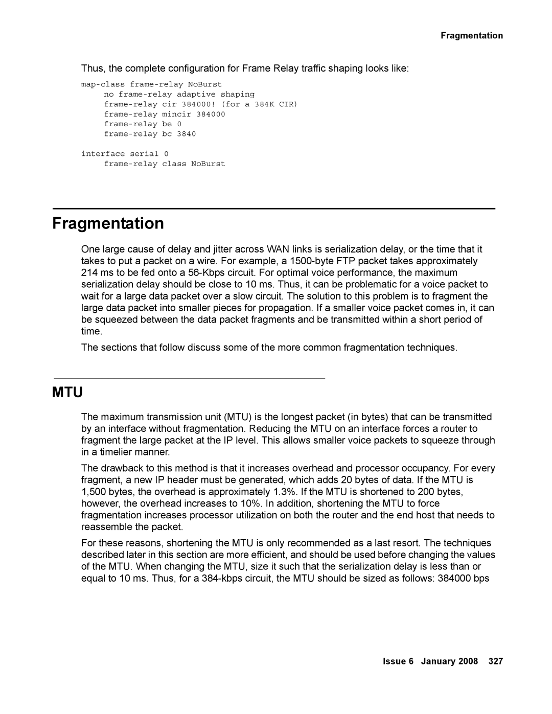 Avaya 555-245-600 manual Fragmentation, Mtu 