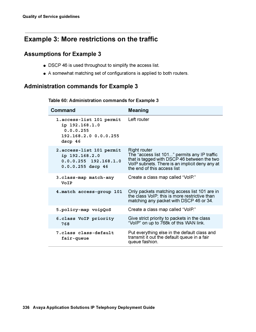 Avaya 555-245-600 manual Example 3 More restrictions on the traffic 