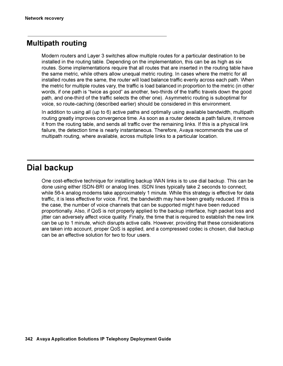 Avaya 555-245-600 manual Dial backup, Multipath routing 