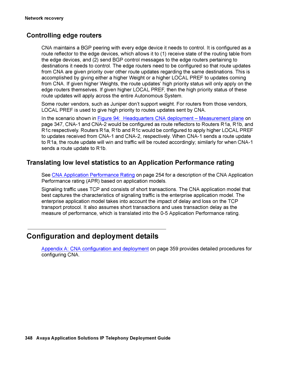 Avaya 555-245-600 manual Configuration and deployment details, Controlling edge routers 