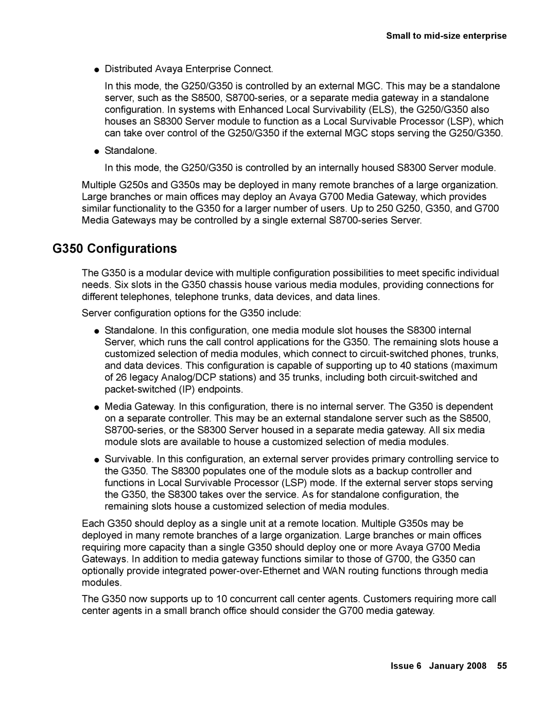 Avaya 555-245-600 manual G350 Configurations 