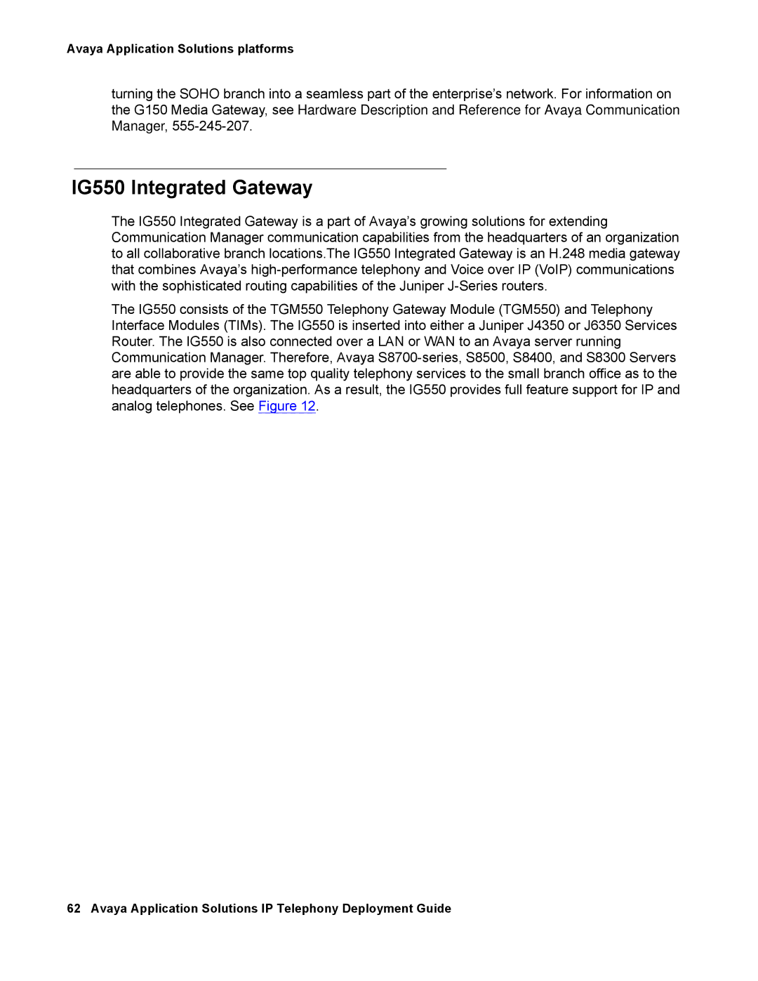 Avaya 555-245-600 manual IG550 Integrated Gateway 