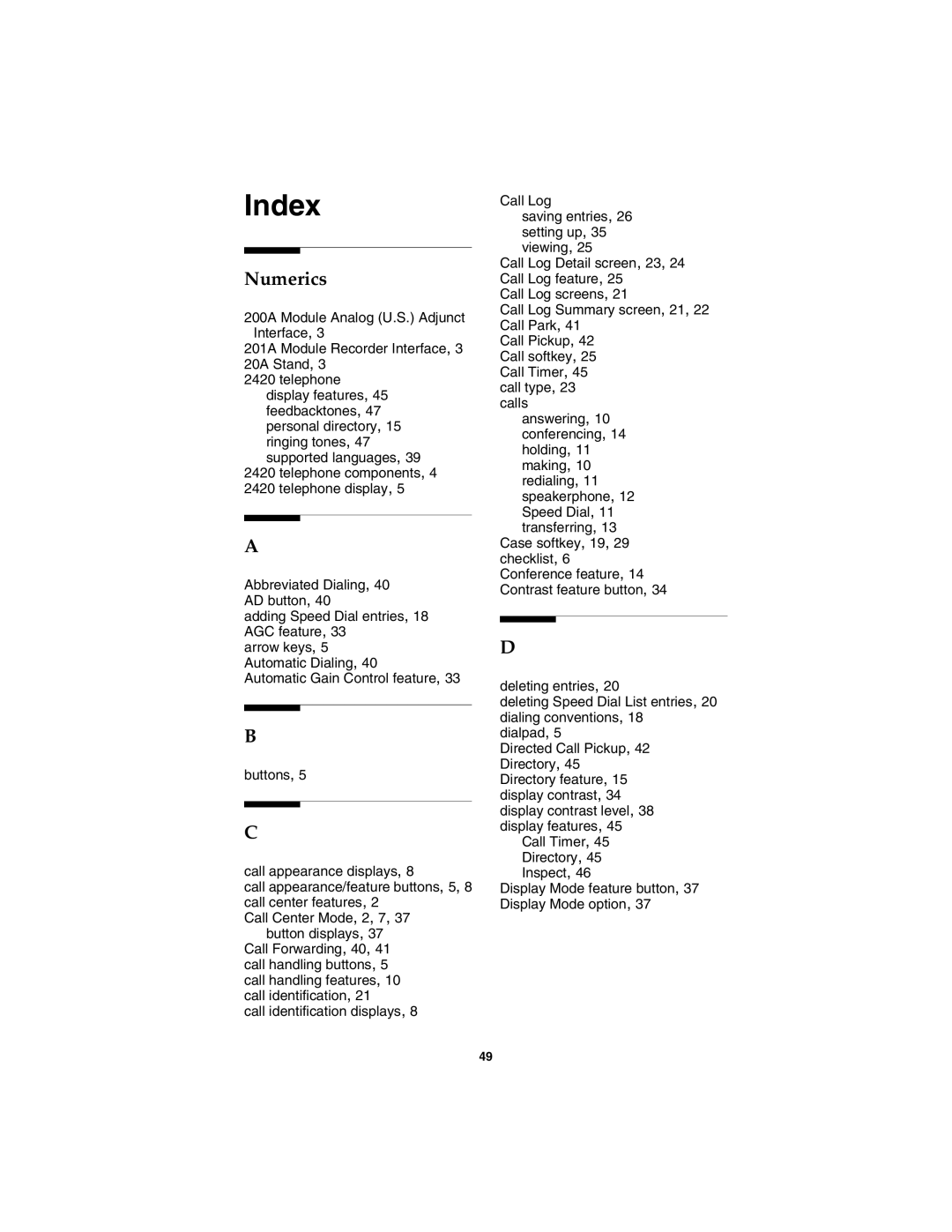 Avaya 555-250-701 manual Index, Numerics 