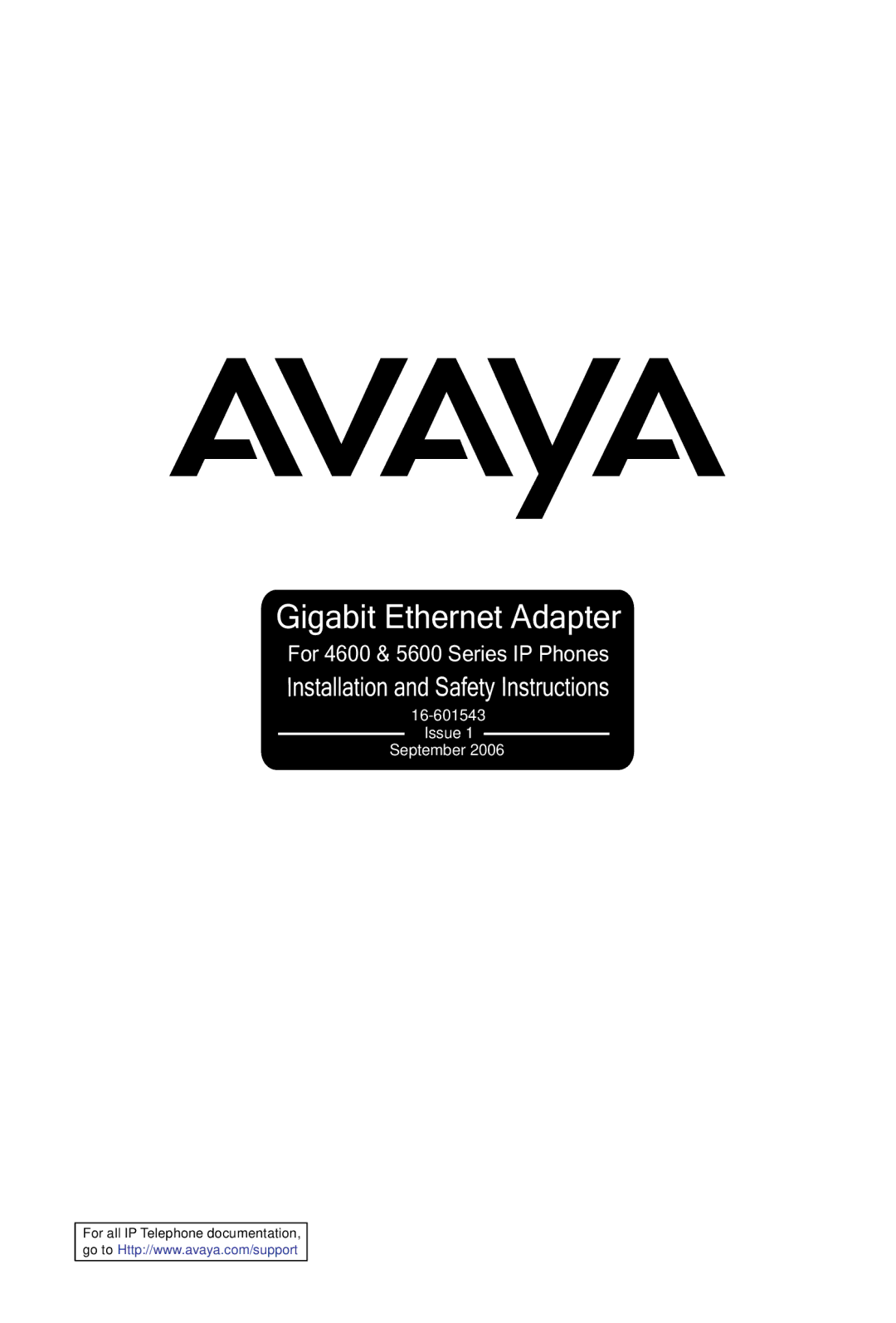 Avaya 5600 Series manual Instructions Safety and Installation 