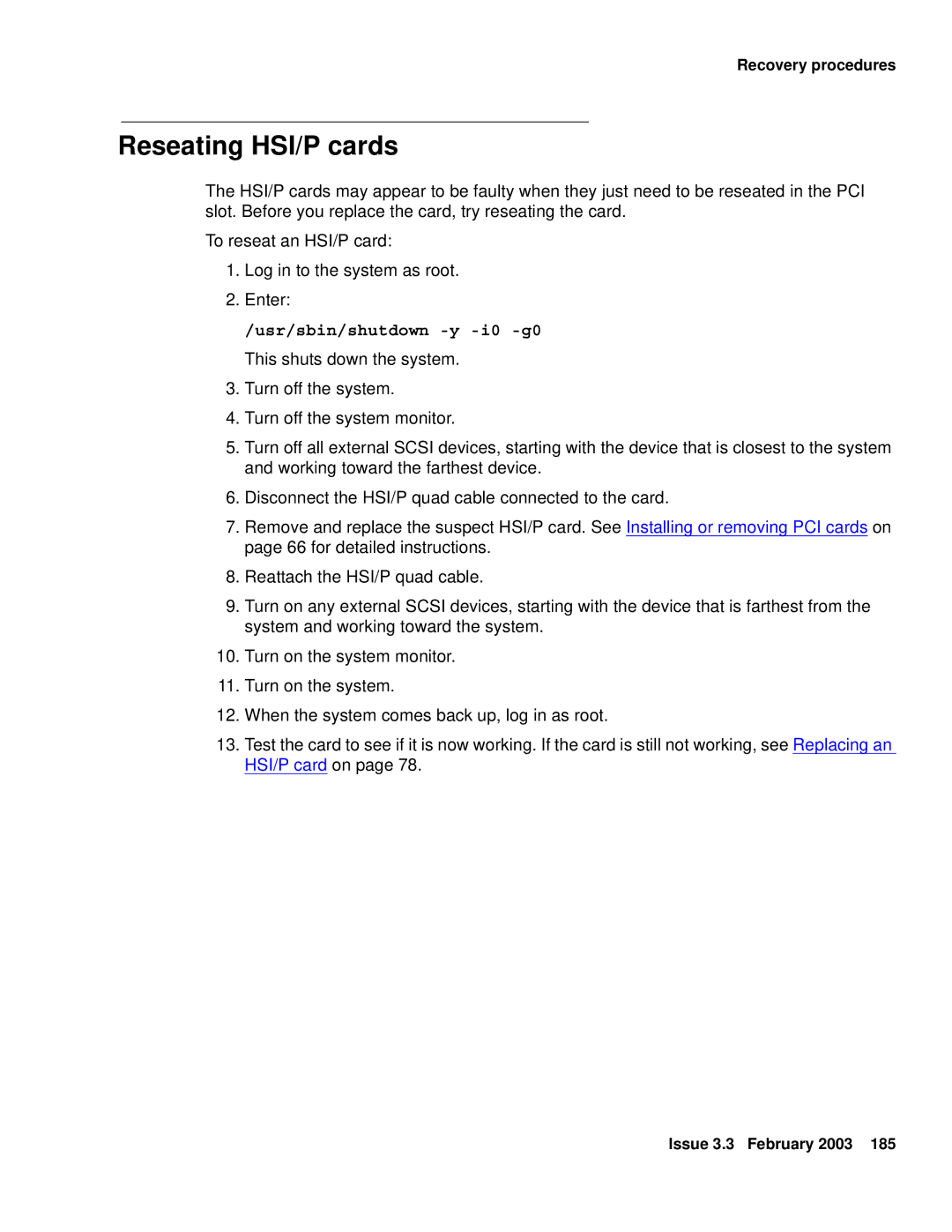 Avaya 585-215-871 manual Reseating HSI/P cards 