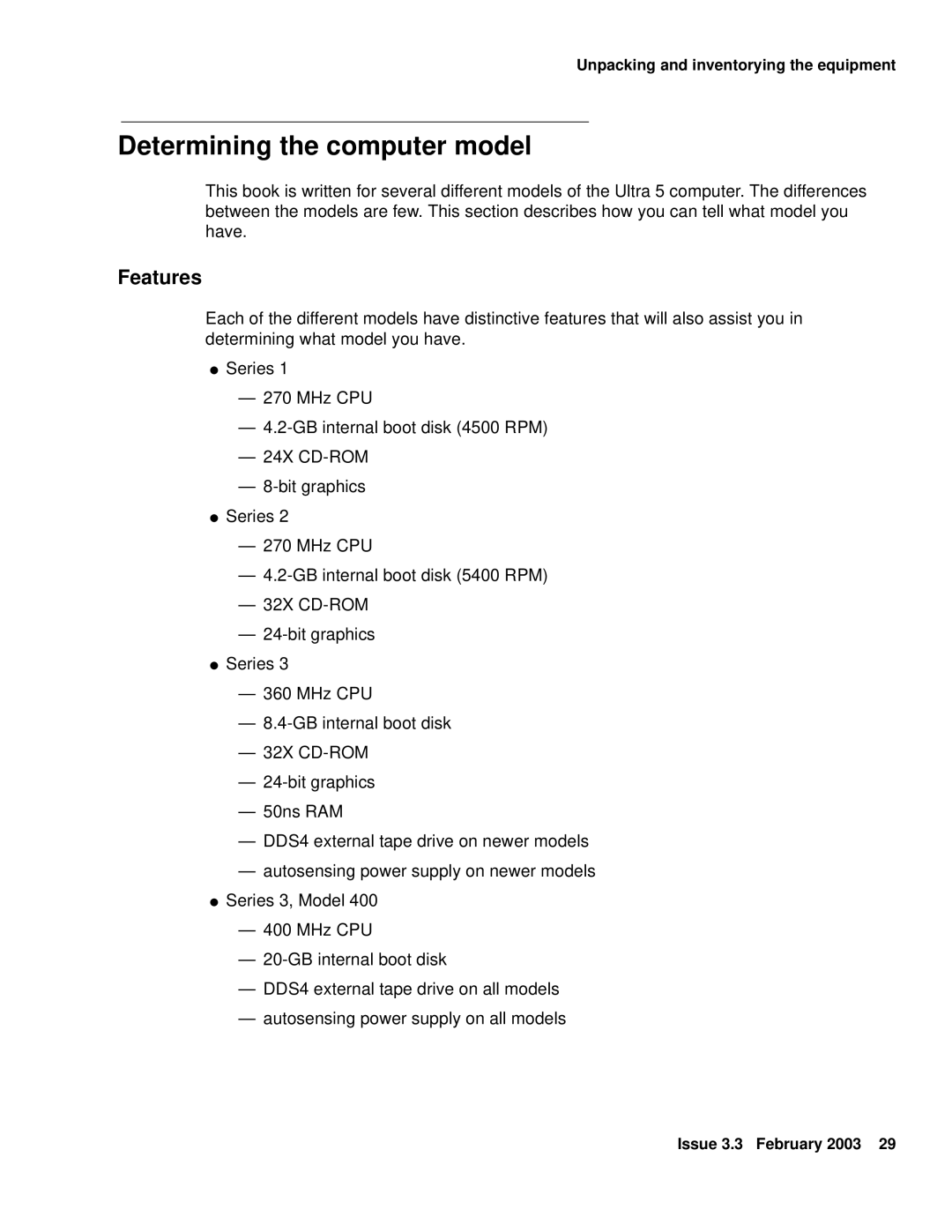 Avaya 585-215-871 manual Determining the computer model, Features 