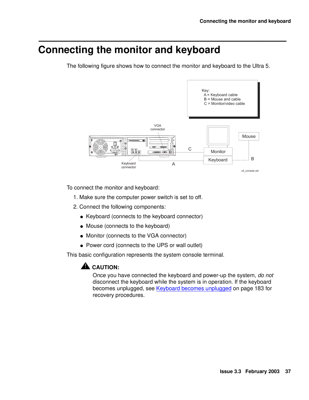 Avaya 585-215-871 manual Connecting the monitor and keyboard 