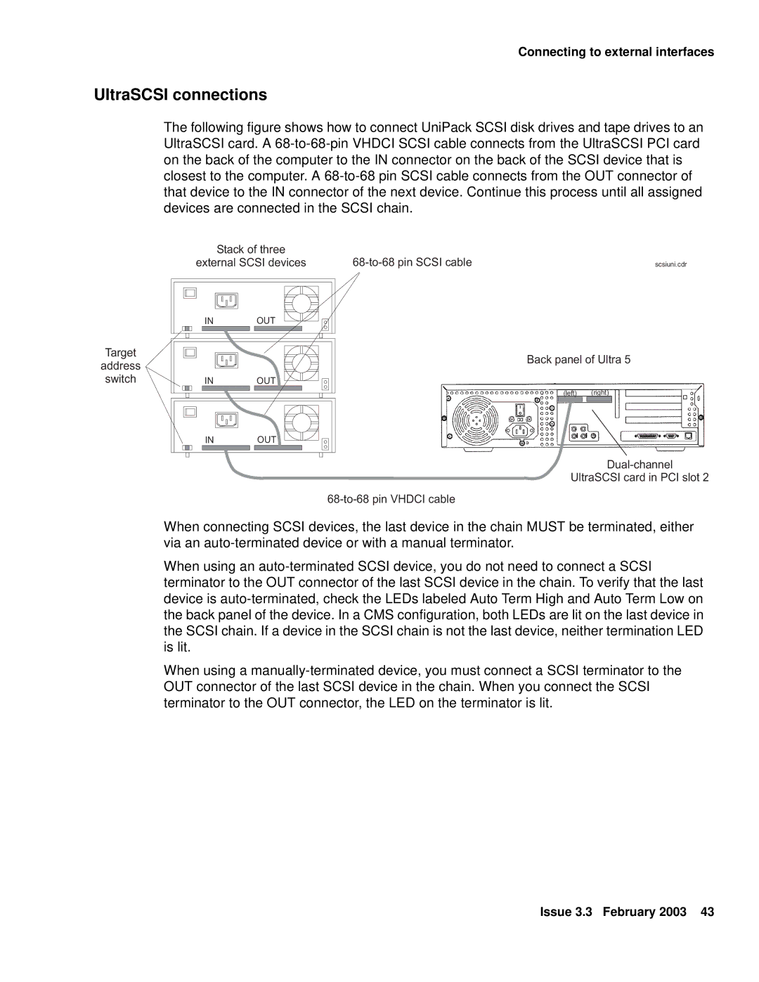 Avaya 585-215-871 manual UltraSCSI connections 