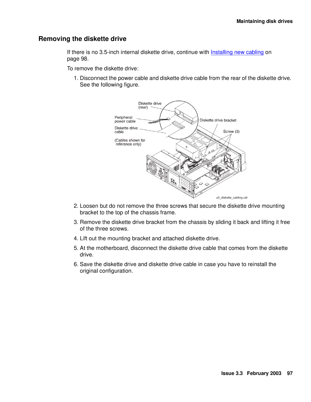 Avaya 585-215-871 manual Removing the diskette drive 