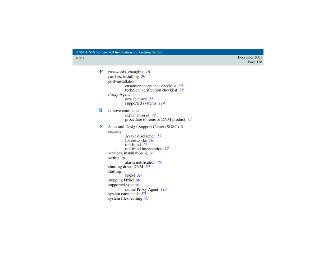 Avaya 585-229-770 manual DNM-UNIX Release 4.0 Installation and Getting Started 