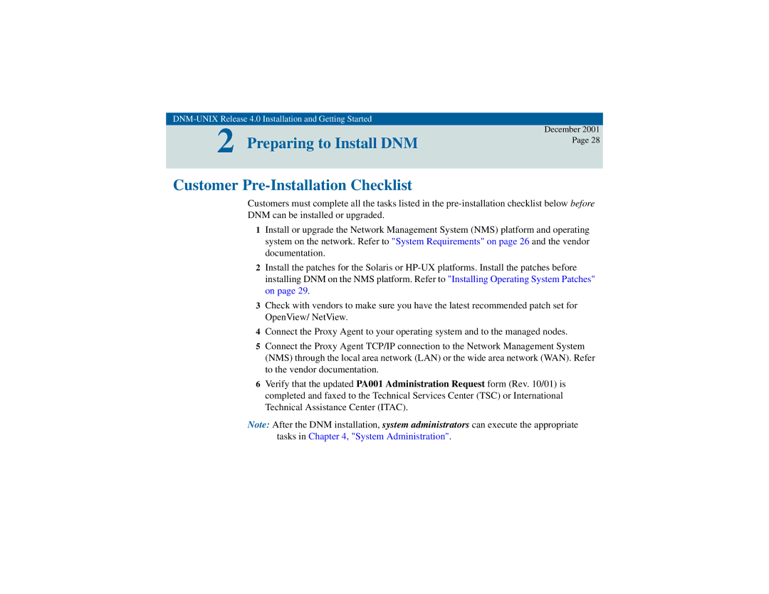 Avaya 585-229-770 manual 2Preparing to Install DNM, Customer Pre-Installation Checklist 