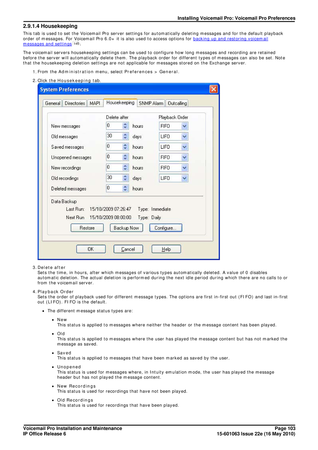 Avaya 6 manual Housekeeping 