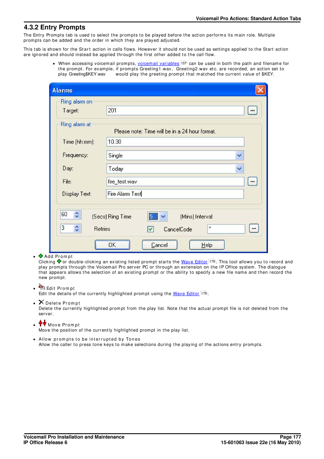 Avaya 6 manual Entry Prompts 