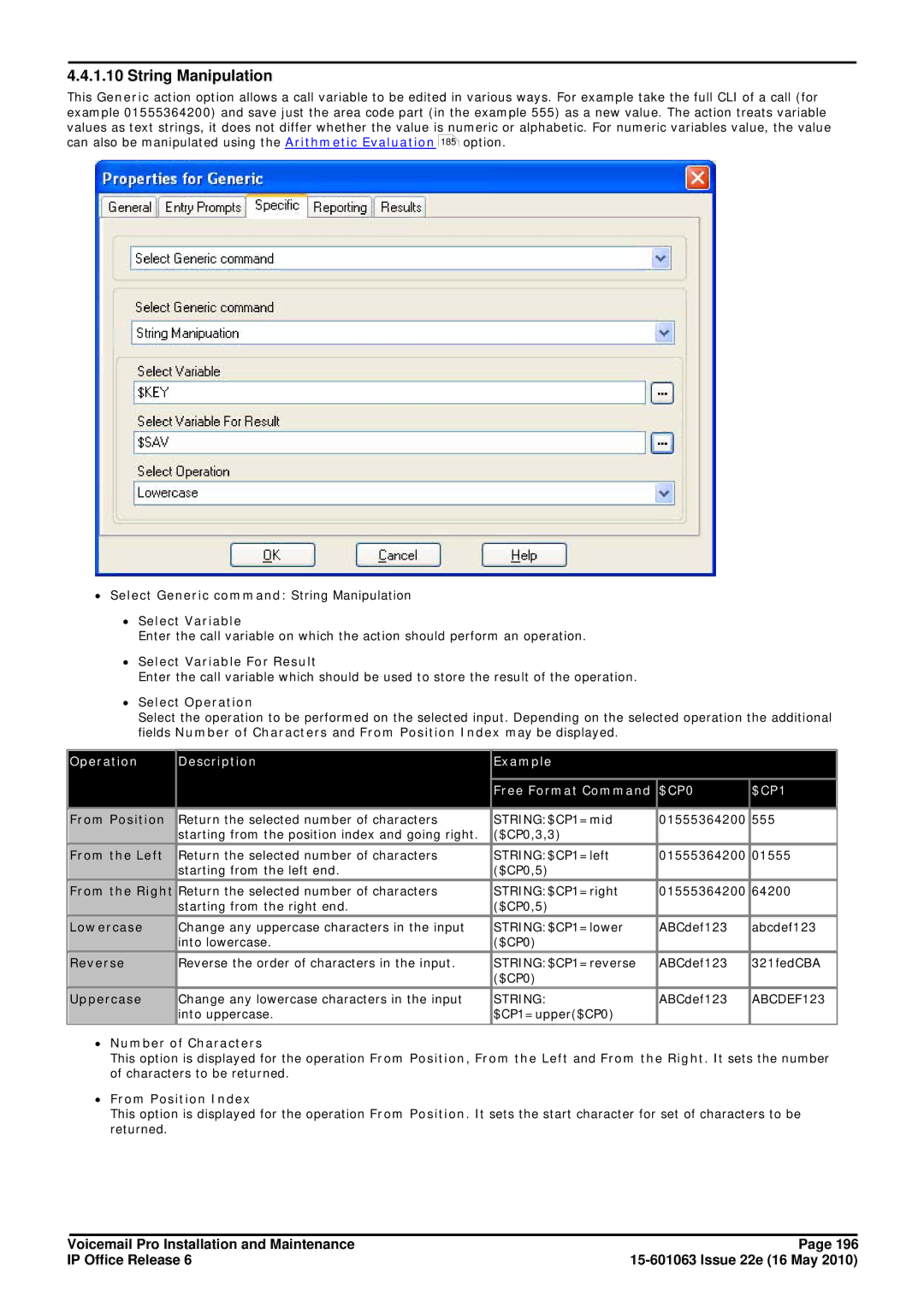 Avaya 6 manual String Manipulation 