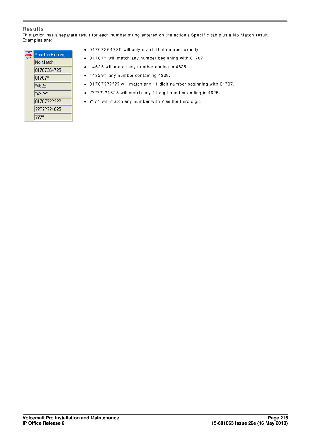 Avaya 6 manual Results 