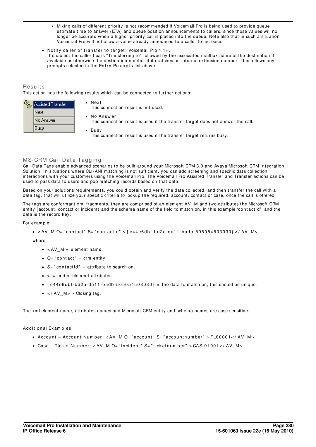 Avaya 6 manual MS-CRM Call Data Tagging 