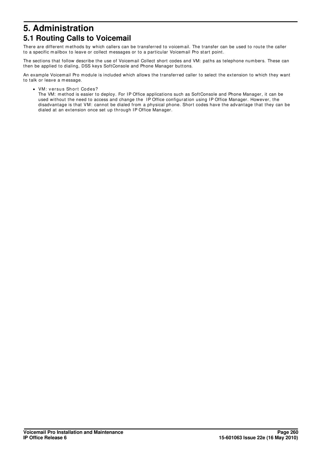 Avaya 6 manual Routing Calls to Voicemail, ∙ VM versus Short Codes? 
