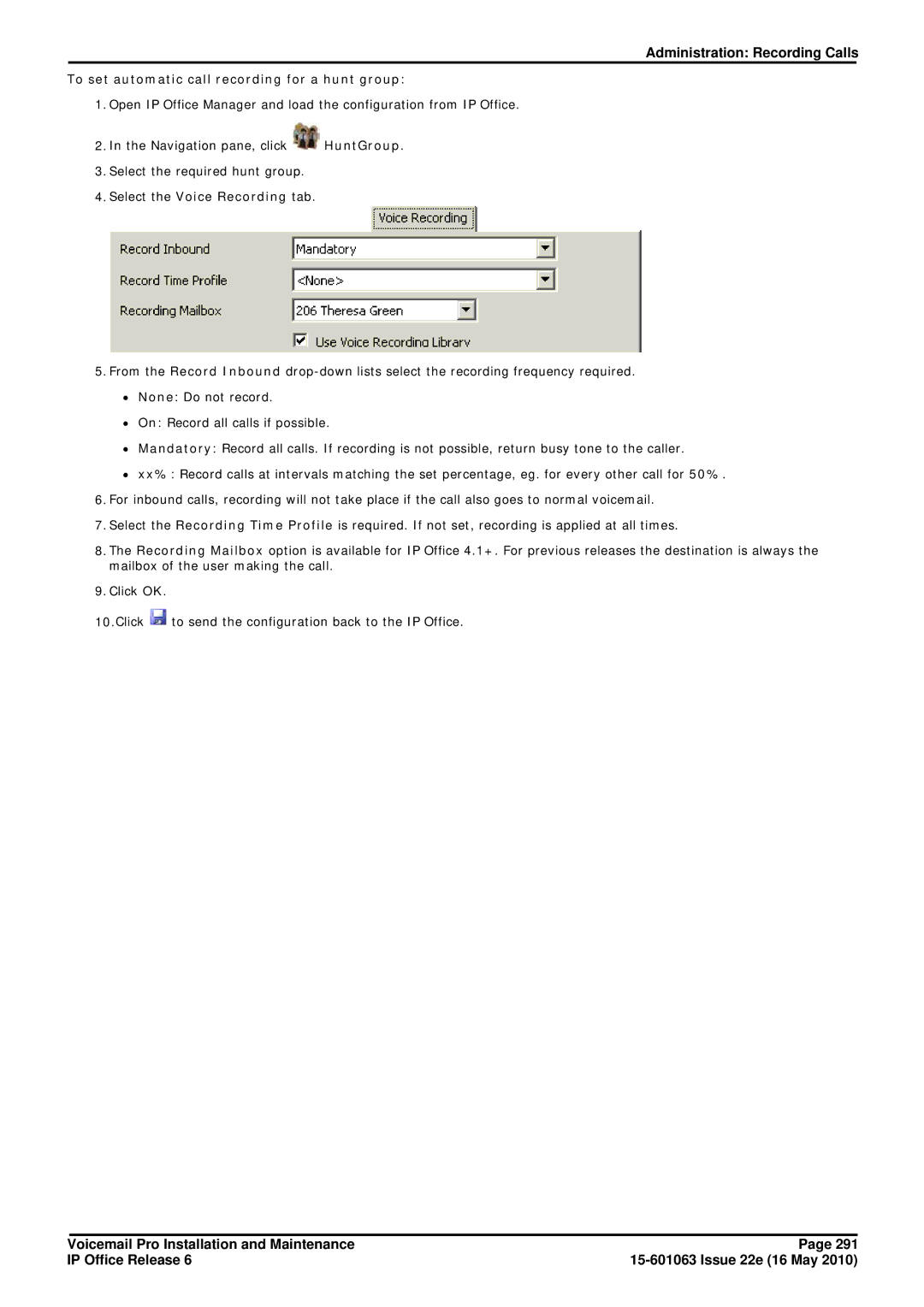 Avaya 6 manual To set automatic call recording for a hunt group 