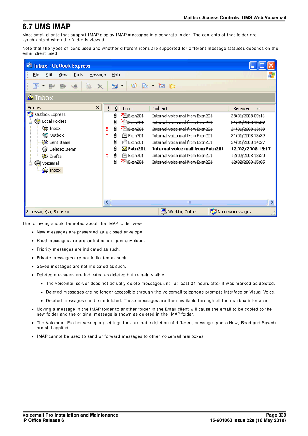 Avaya 6 manual UMS Imap 