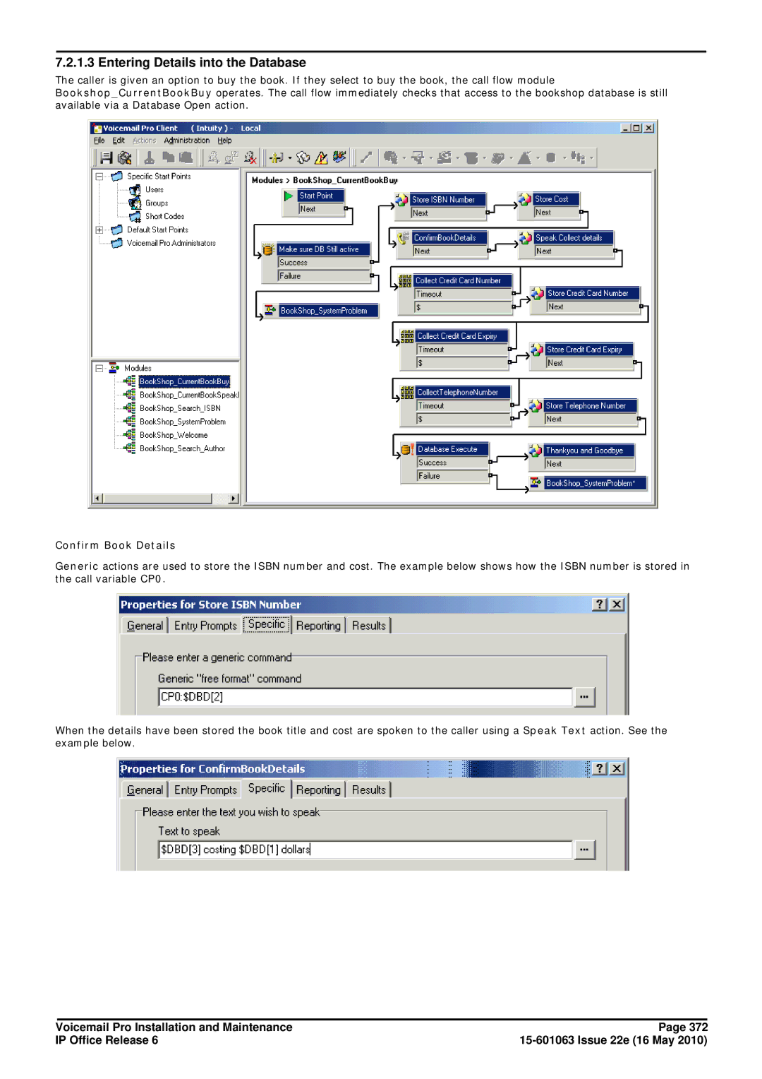 Avaya 6 manual Entering Details into the Database, Confirm Book Details 