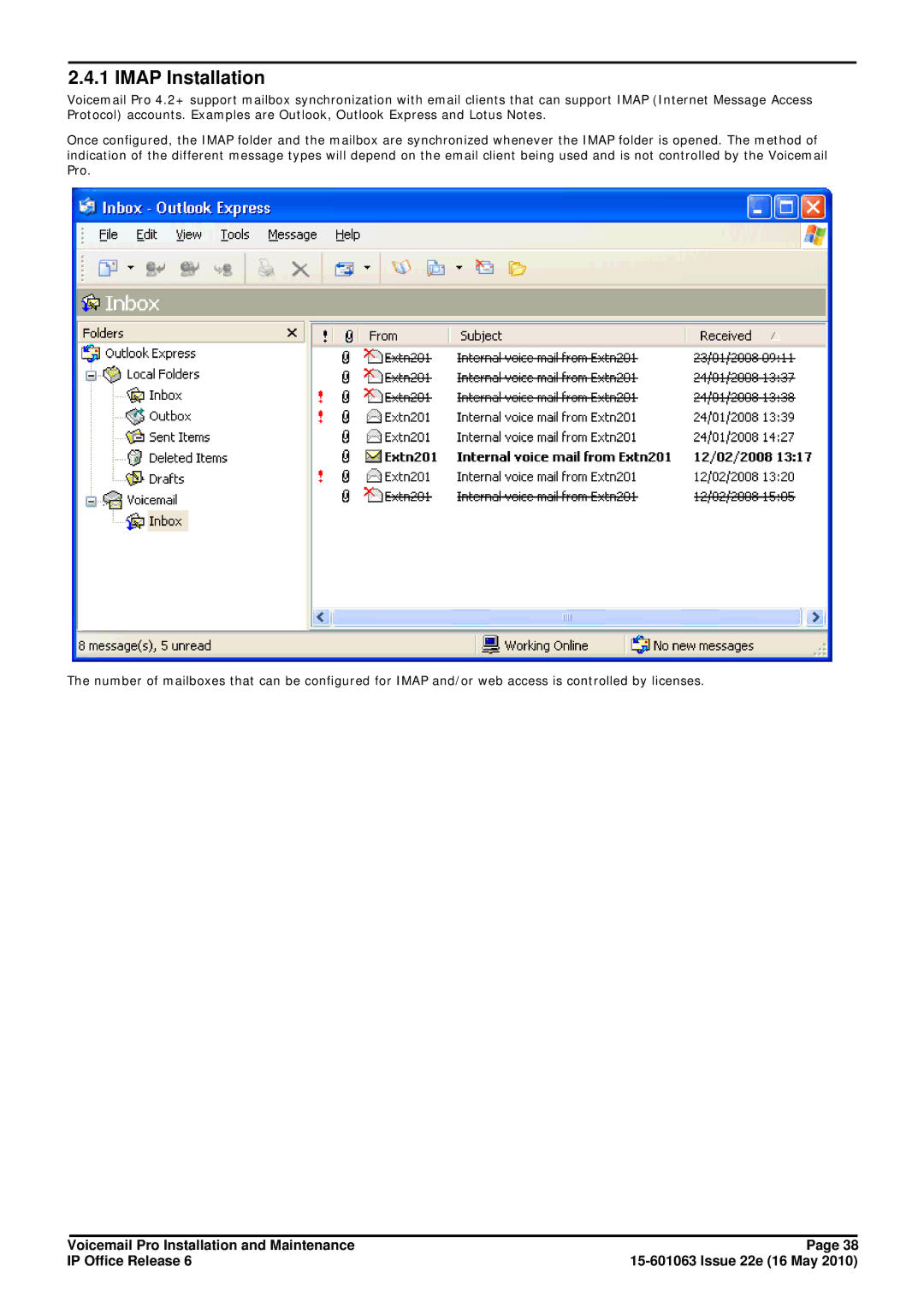 Avaya 6 manual Imap Installation 