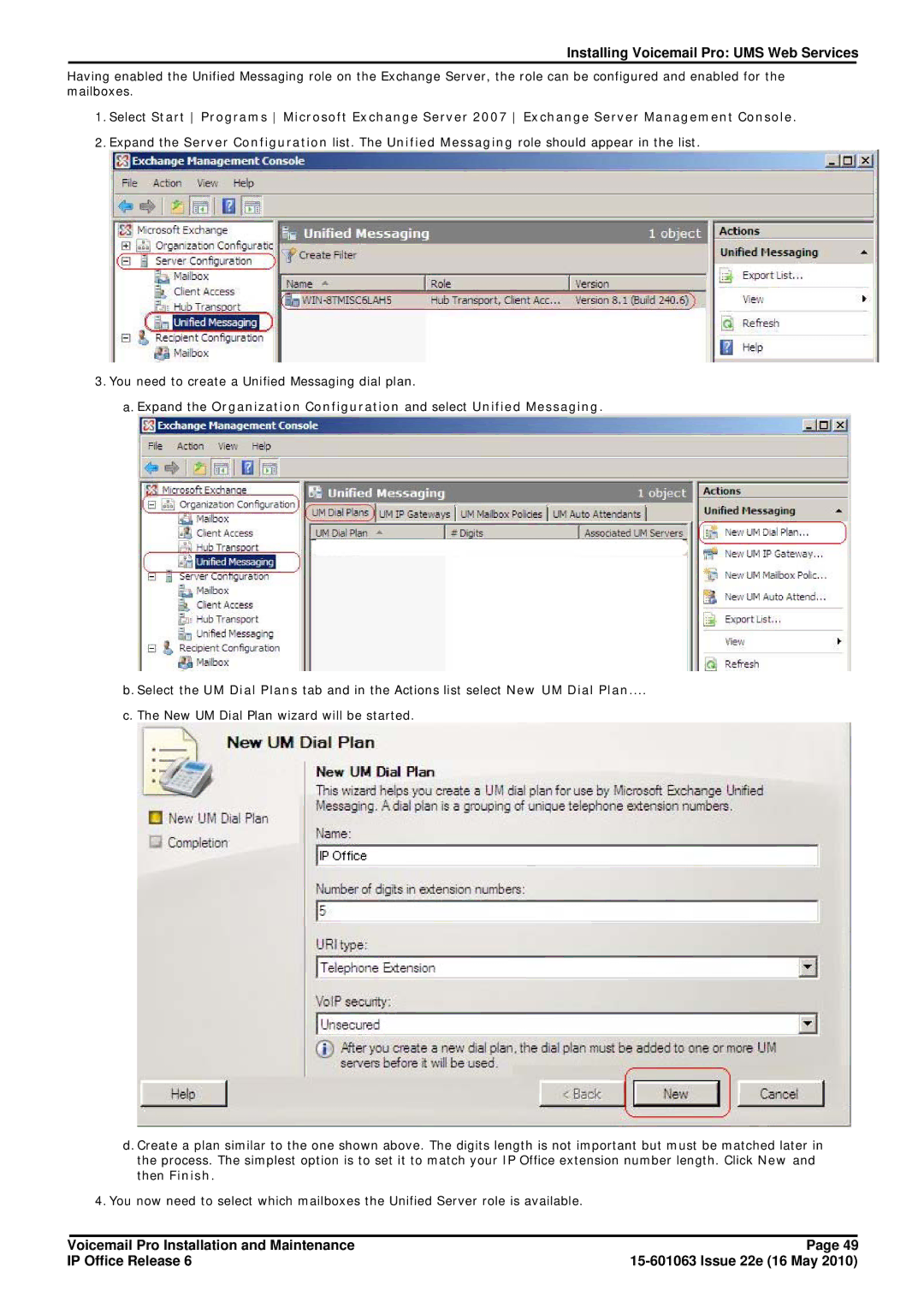 Avaya 6 manual Installing Voicemail Pro UMS Web Services 