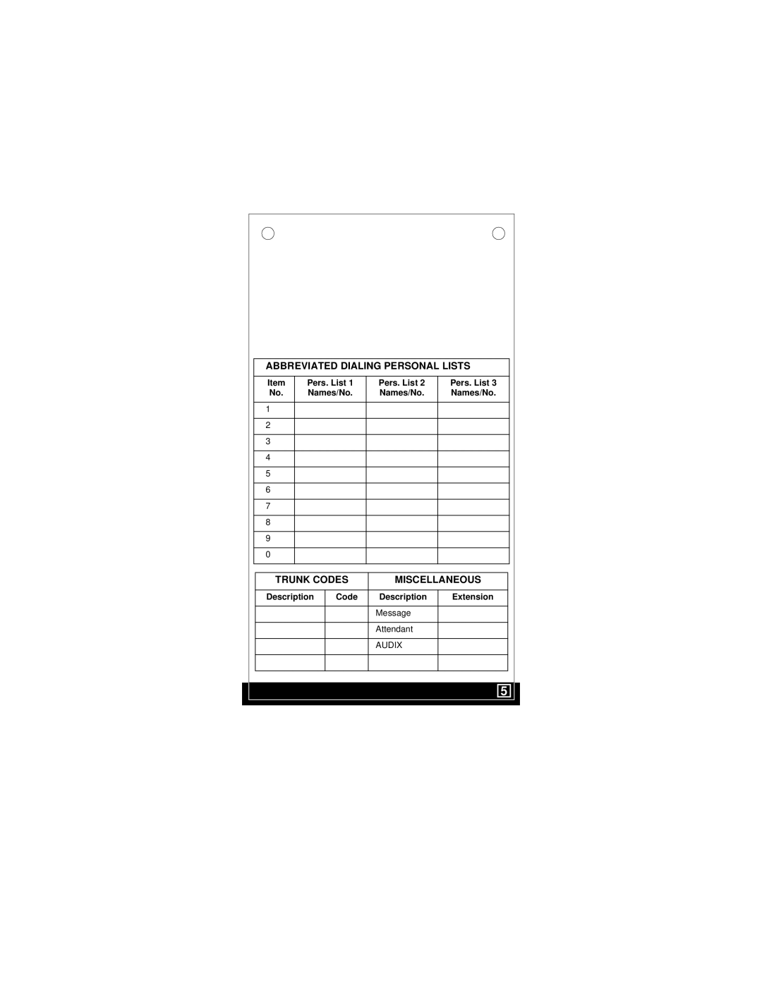 Avaya 6400 Series manual Abbreviated Dialing Personal Lists 