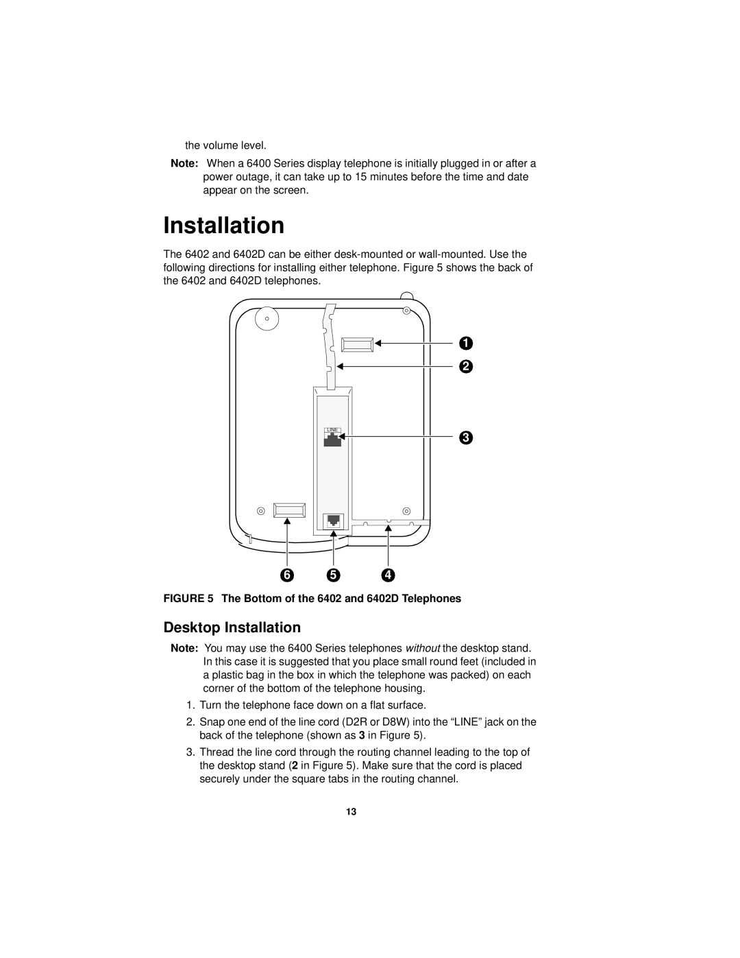 Avaya 6402D manual Desktop Installation 