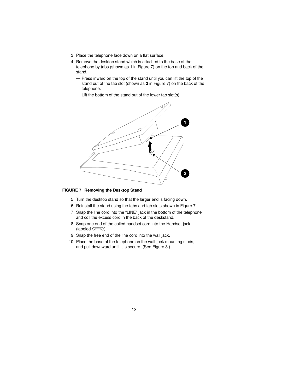 Avaya 6402D manual Removing the Desktop Stand 