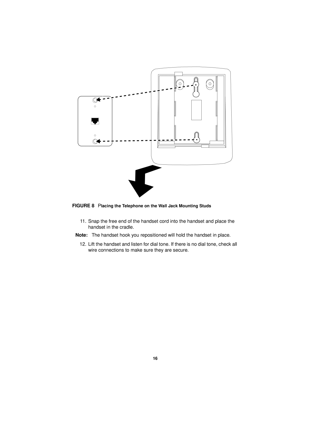 Avaya 6402D manual Placing the Telephone on the Wall Jack Mounting Studs 