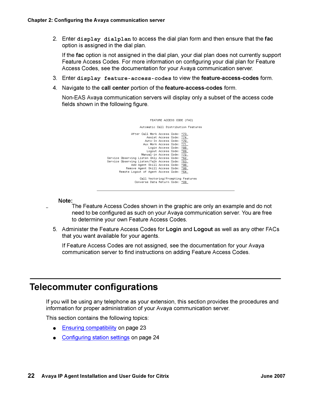 Avaya 7 manual Telecommuter configurations 