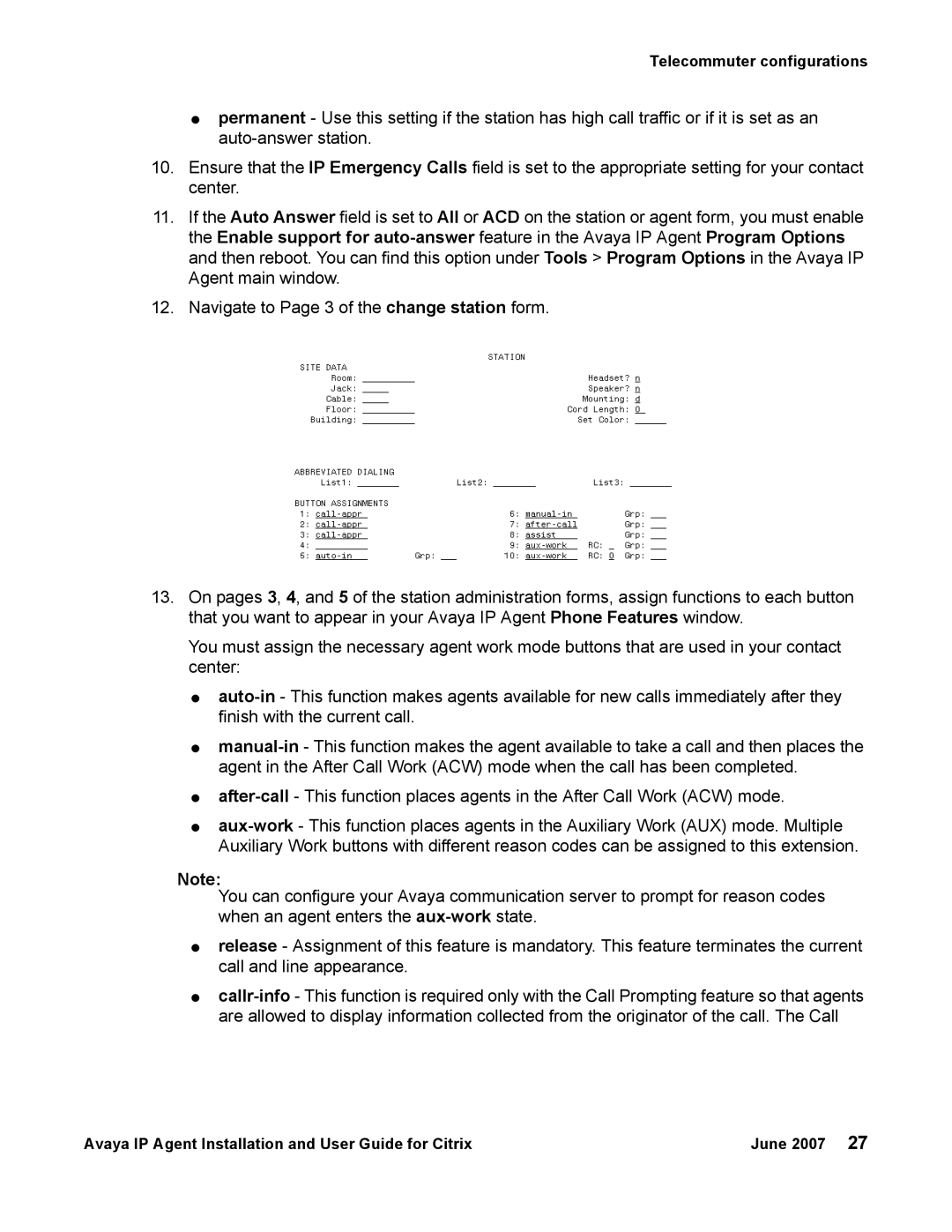 Avaya 7 manual Telecommuter configurations 