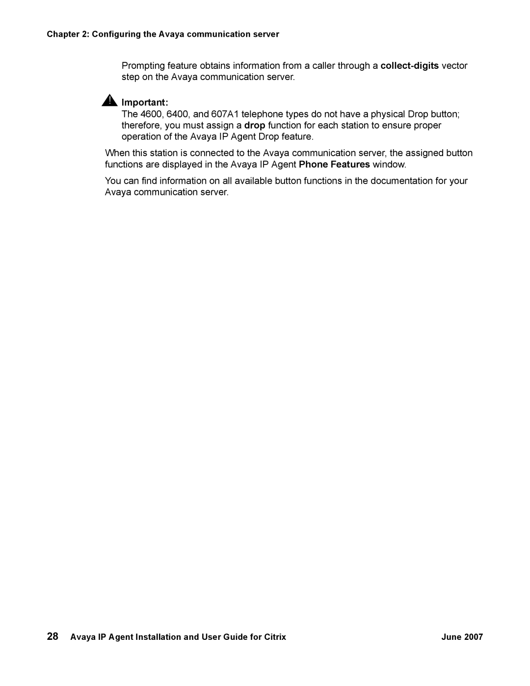 Avaya 7 manual Configuring the Avaya communication server 